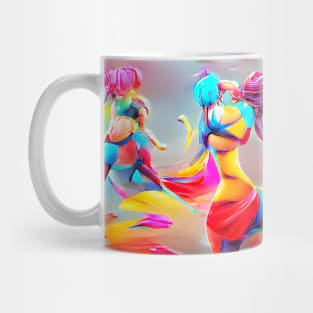 Girls dancing Colorful Art Mug